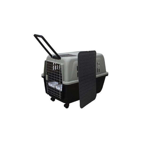 YES4PETS XL Plastic Kennels Pet Carrier Dog Cat Cage Crate With Handle and Removable Wheel