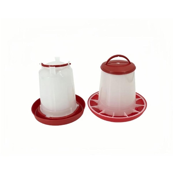 YES4PETS Farm Poultry Bird Chicken Water Drinker 2.5 L & 3 kg Food Grain Seed Feeder Set