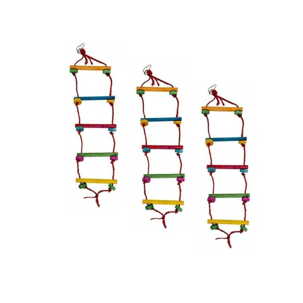 YES4PETS 3 x Rope Ladder Swing Bird Budgie Canary Hamster Gerbil Mouse Rats Cage Ladders Toys
