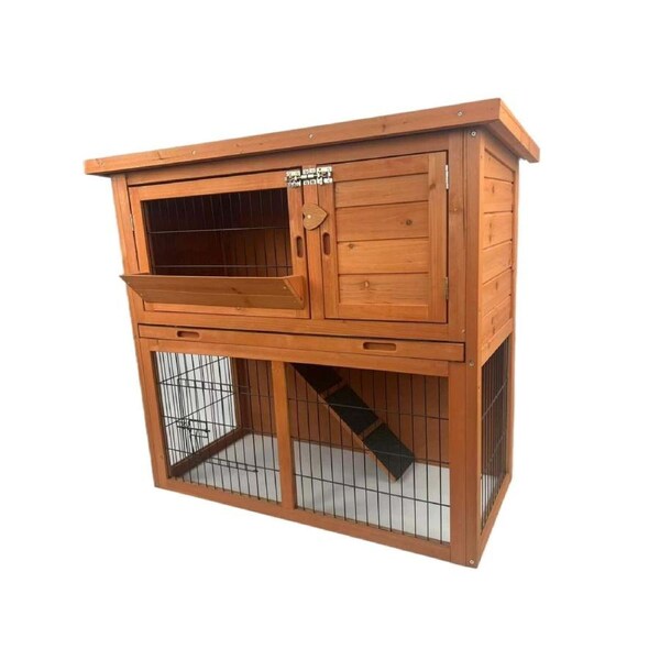 YES4PETS Double Storey Rabbit Hutch Guinea Pig Cage , Ferret cage W Pull Out Tray