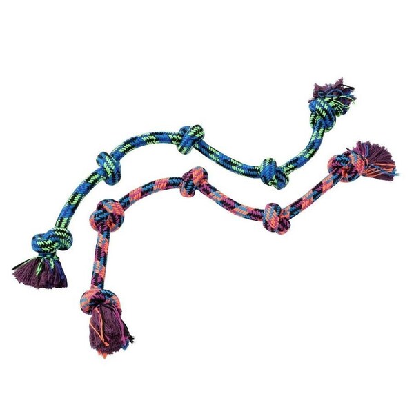YES4PETS 2 x Dog Toy Tug-of-War Knotted Cotton Rope Pet Toy Long Chew Rope Play Dental