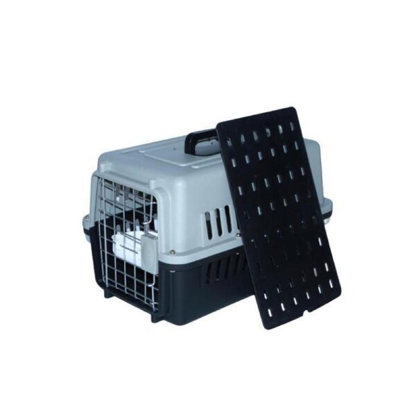 YES4PETS Small Dog Cat Crate Pet Airline Carrier Cage With Bowl and Tray-Black