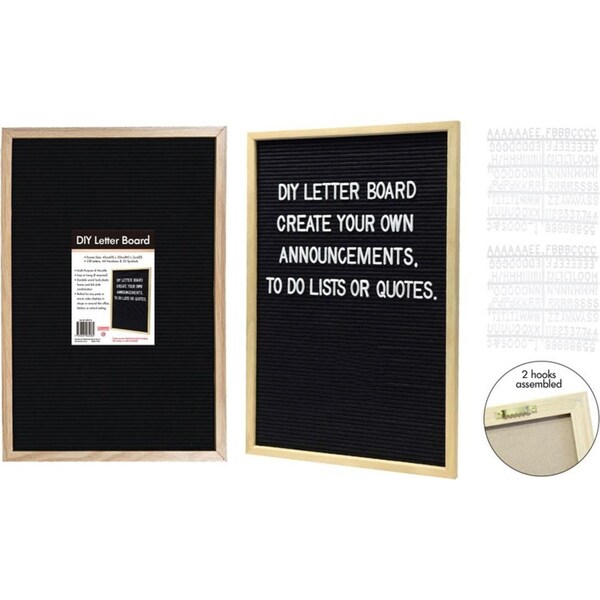 Letter Board 30x45cm Wooden Frame Message Note Memo Teaching Black Menu Display