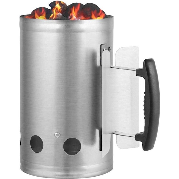 Large Chimney Starter Firewood Quick Rapid Charcoal Lighter Stove For Barbecue