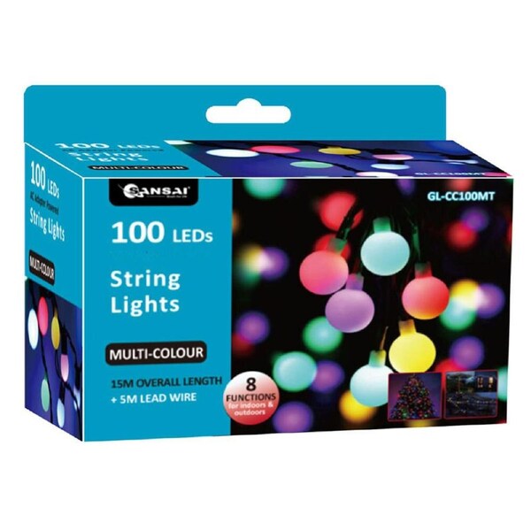 Sansai 100 LED Electric Globe Decorative/Christmas String Lights Multi-Colour