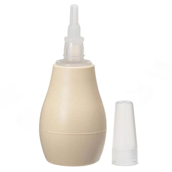 Pigeon Nose Cleaner Baby/Infant Nasal Snot Cleaning w/Soft Silicone Nozzle Beige