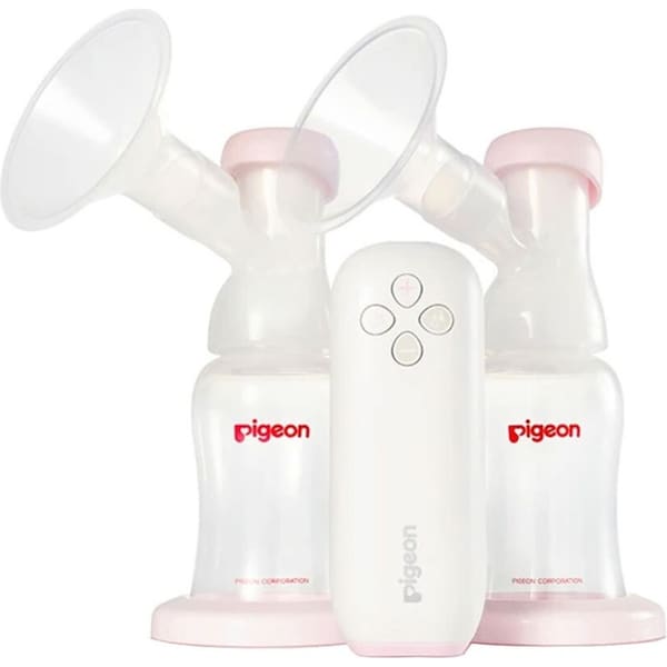 Pigeon Go Mini Portable Electric Double Breast Pump Breastfeeding Suction White