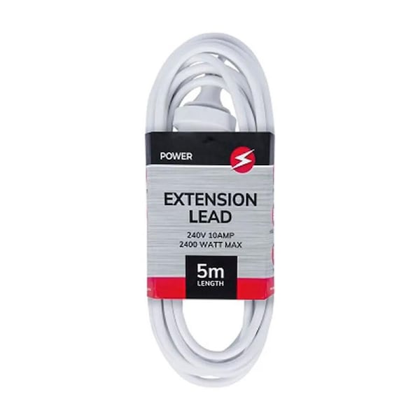 5m Extension Lead/Cord Cable AU/NZ 2400W/240V/10Amp Indoor Home Power Plug