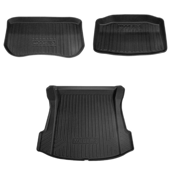 Heavy Duty Waterproof Rear Front Cargo Rubber Mat Boot Liner Luggage Tray for Tesla Model 3 2019-2023