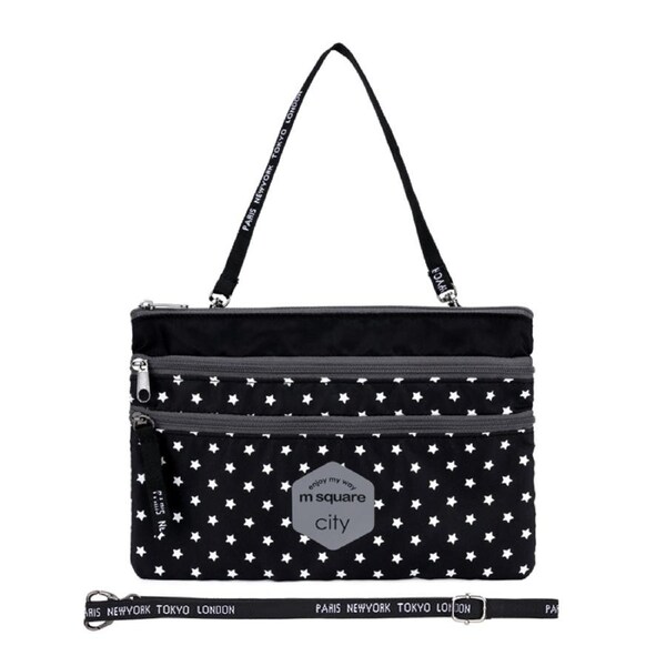 M Square Portable Handbag Lightweight Travel Bags Women Weekender Travel Storage Bag Star Black