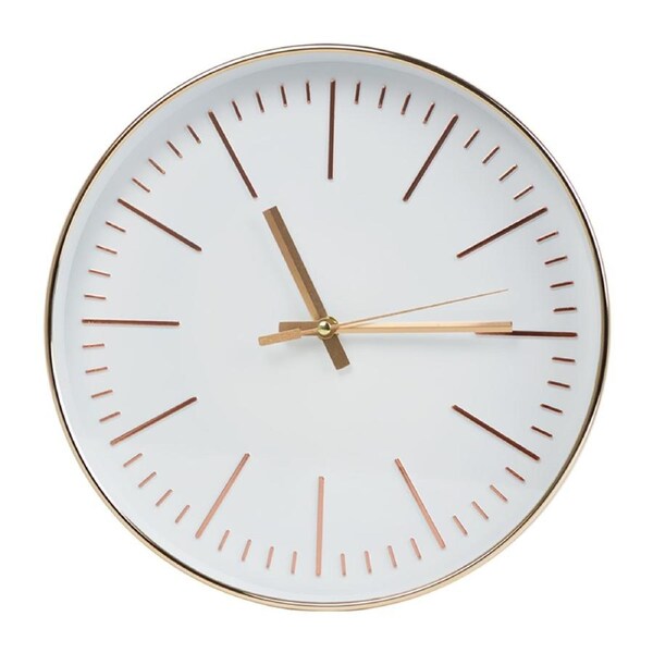 Modern Wall Clock Silent Non-Ticking Quartz Battery Operated Gold