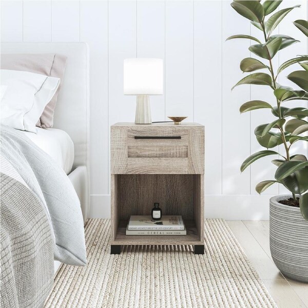 Montreal Table Bedside 1 Drawer - Light Sonoma Oak