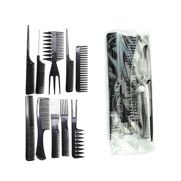 Salon Barber Hairdressing Styling Plastic Brush Comb Set