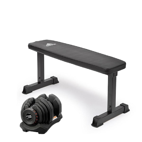 40kg Powertrain Adjustable Dumbbell Home Gym Weights w/ Adidas Bench 10437