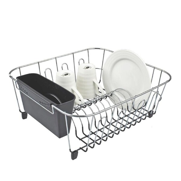 D.Line Chrome Dish Rack with Caddy - Small