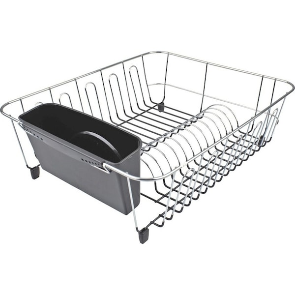 D.Line Chrome Dish Rack with Caddy - Large