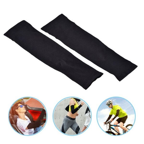 Catzon 1 Pack Arm Sleeves UV Sun Protection Cooling Compression Arm Cover Shield For Basketball Running Cycling Golf Volleyball Baseball Football-BLACK