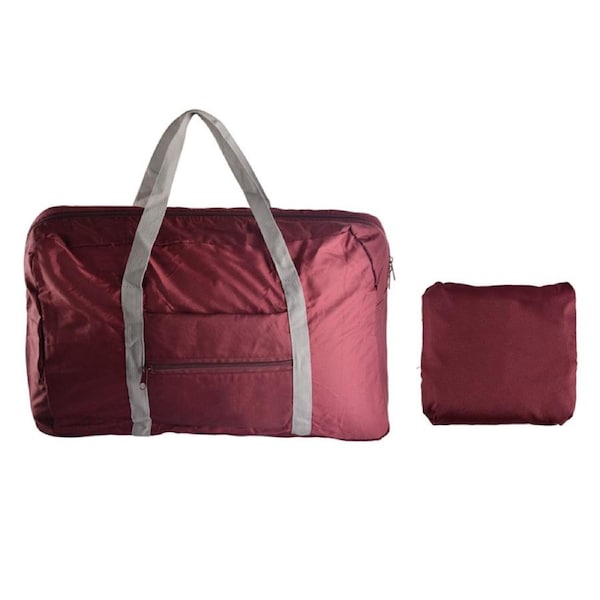 Catzon Foldable Travel Duffel Bag Lightweight Waterproof Tear Resistant Nylon Fabric Sport Handbag For Sports Gym Vacation-Red