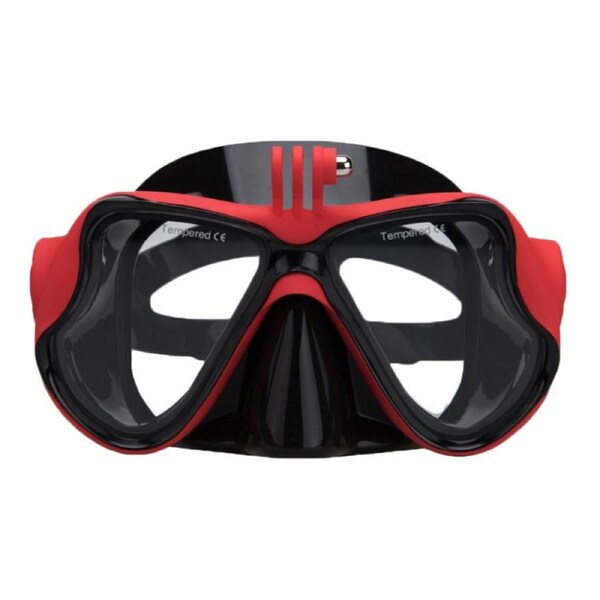 Catzon Dive Mask for Scuba Diving and Snorkeling with Detachable Screw Mount Compatible with Gopro-Red