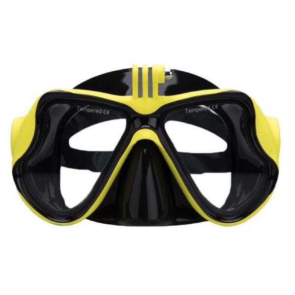 Catzon Dive Mask for Scuba Diving and Snorkeling with Detachable Screw Mount Compatible with Gopro-Yellow