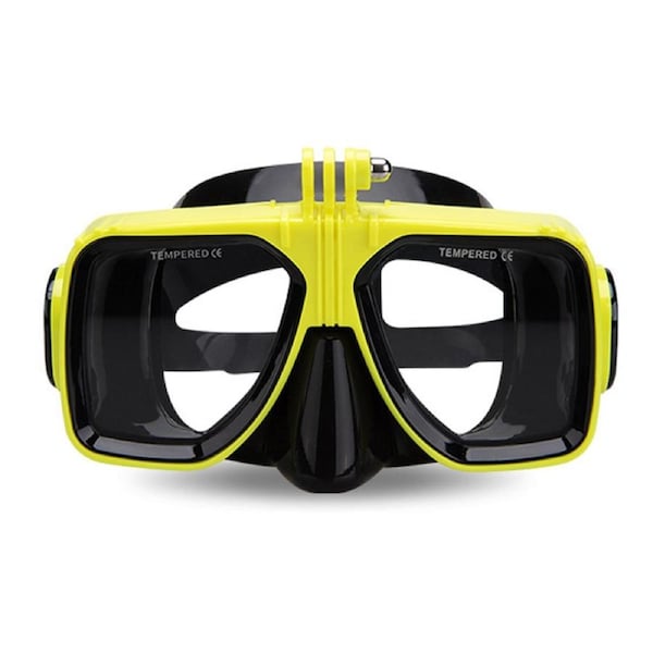 Catzon Diving Mask Anti-Fog Coated Glass Swimming Goggles Suitable For Snorkeling Swimming Scuba Diving For Adult-Fluorescent yellow