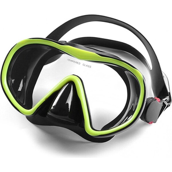 Catzon Diving Goggles Anti-Fog Coated Glass Adult Diving Mask Glasses Suitable For Snorkeling Swimming Scuba Diving-Black and yellow