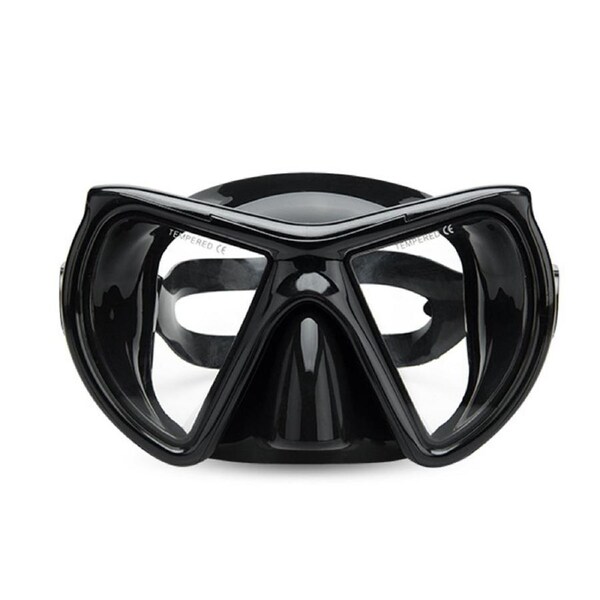 Catzon M24 Diving Mask Anti-Fog Tempered Glass Waterproof Lens Adjustable Strap Swimming Goggles For Snorkeling Swimming Scuba Diving-Black