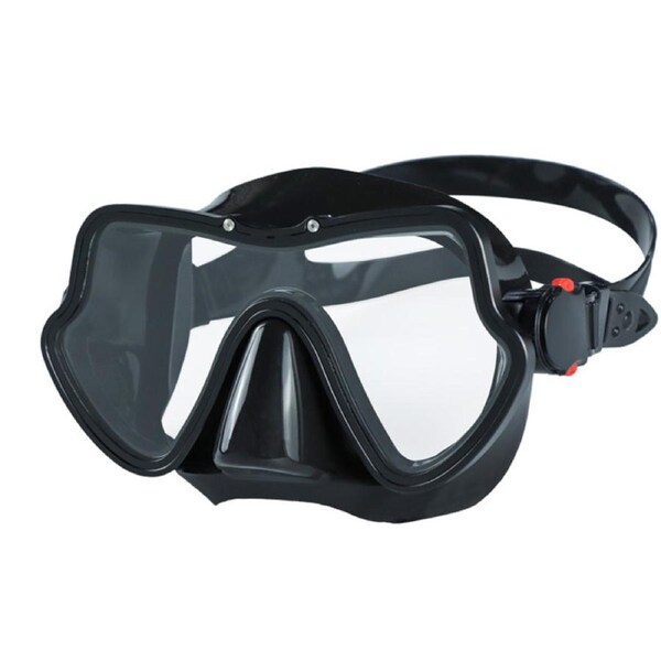 Catzon M11 Swim Goggles Anti-Fog Tempered Glass UV Protection Waterproof Lens Adjustable Strap 3D Tight Fit Design Diving Mask-Black