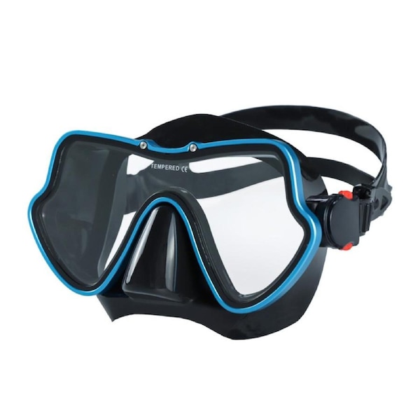 Catzon M11 Swim Goggles Anti-Fog Tempered Glass UV Protection Waterproof Lens Adjustable Strap 3D Tight Fit Design Diving Mask -Blue