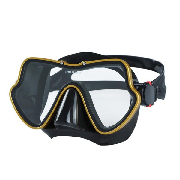 Catzon M11 Swim Goggles Anti-Fog Tempered Glass UV Protection Waterproof Lens Adjustable Strap 3D Tight Fit Design Diving Mask -Yellow