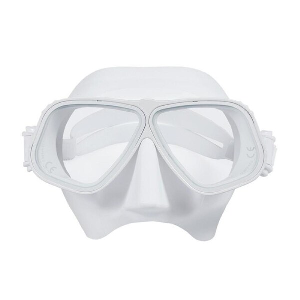 Catzon M206HA Swim Goggles Anti-Fog Tempered Glass UV Protection Waterproof Lens Adjustable Strap 3D Tight Fit Diving Mask -White