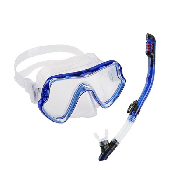 Catzon MS1110 Snorkel Set Anti-Fog Tempered Glass Watertight Lens Diving Mask For Snorkeling Swimming And Scuba Diving-Blue