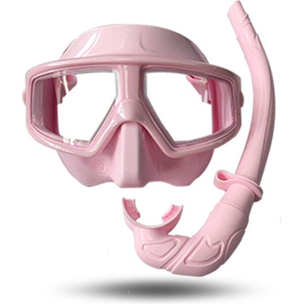 Catzon MS21012 Snorkel Set Anti-Fog Tempered Glass UV400 Waterproof Lens Anti Leak Dry For Swimming Snorkeling Scuba Diving-Pink