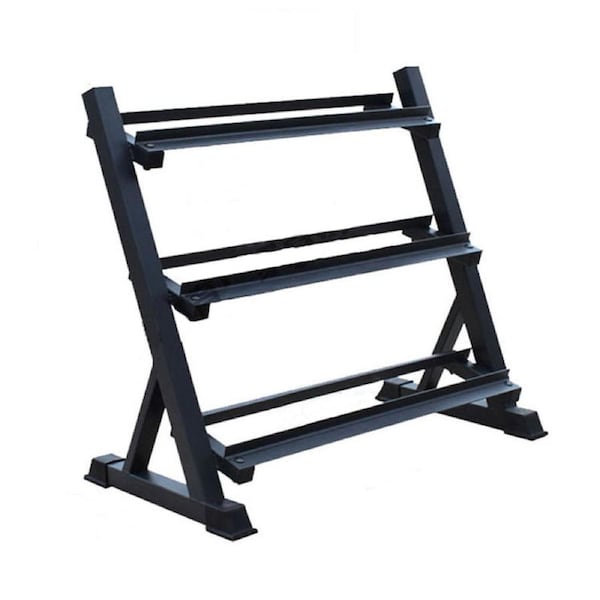 Heavy Duty 3 Tier Dumbbell Rack Storage Racking Adjustable Space Saving Home Gym 300KG