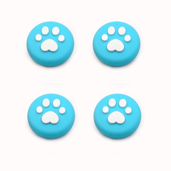 Catzon 4Pcs Cute Cat Paw Claw Thumb Stick Grip Cap Joystick Cover For Nintend Switch or Switch Lite Console-Blue