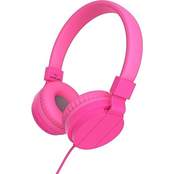 Catzon GS778 Lightweight Stereo Foldable Wired Headphones for Kids Adults Adjustable Headband Headset for Phone/PC-Pink