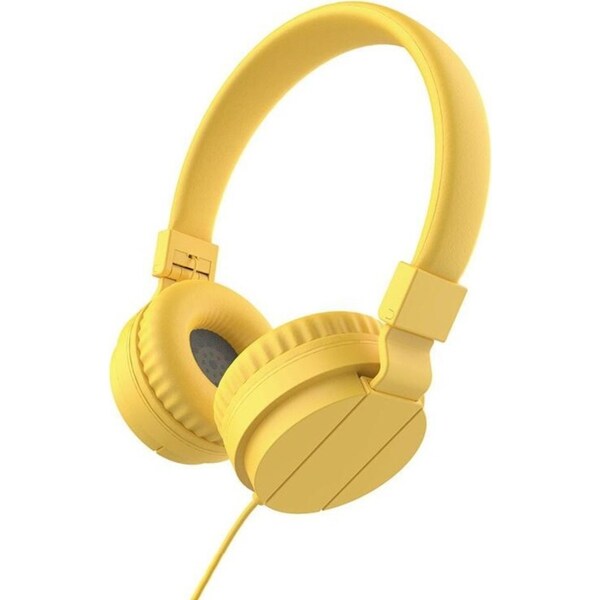 Catzon GS778 Lightweight Stereo Foldable Wired Headphones for Kids Adults Adjustable Headband Headset for Phone/PC-Yellow