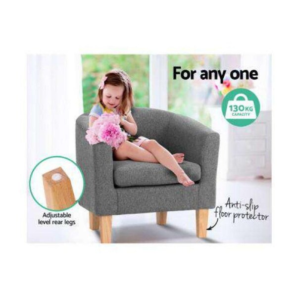 Abby Fabric Armchair - Grey