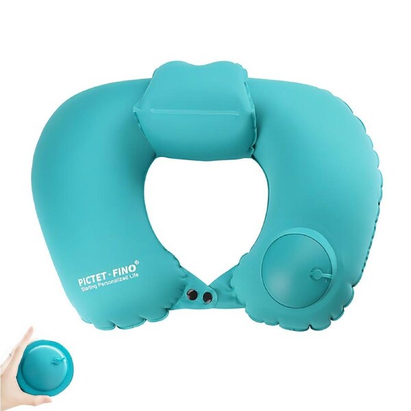 Catzon Ultralight Inflating Travel/Camping Pillows for Neck & Lumbar Support Sleep While Camp Backpacking-Light Blue