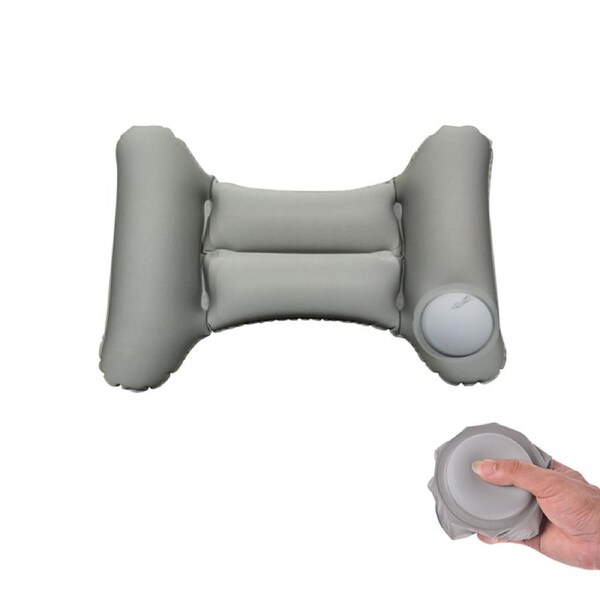 Catzon Inflatable Lumbar Travel/Camping Pillow Portable Waterproof Foldable For Lumbar Support While Camp Hike-Grey