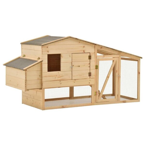 Chicken Cage Solid Pine Wood 178x67x92 cm vidaXL