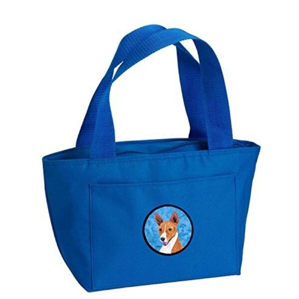 Caroline's Treasures SC9124BU Basenji Lunch or Doggie Bag, Large, Blue