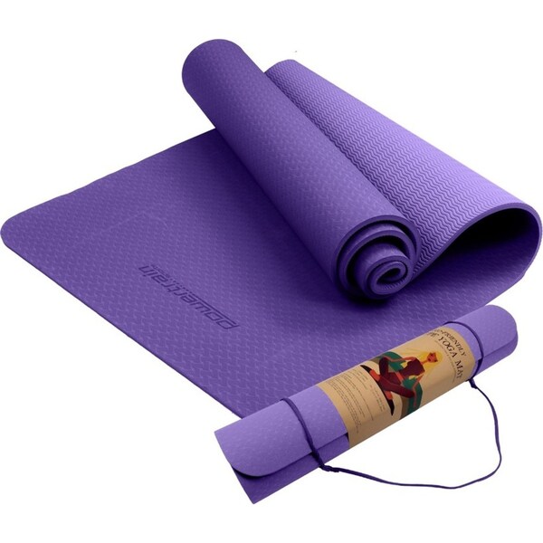 Powertrain TPE Yoga Exercise Mat Home Gym Pilates Floor Fitness 6mm Thick - Lilac