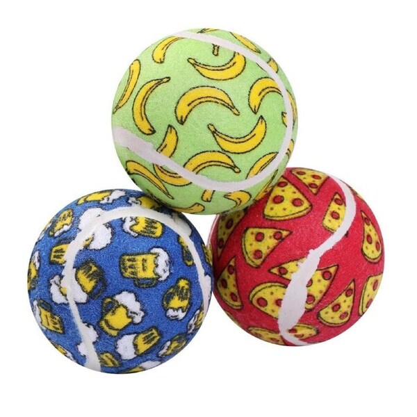 6x Pet Chew Toy Fetch Tennis Play Balls 6cm Sports Train Dog Puppy Throwing Food