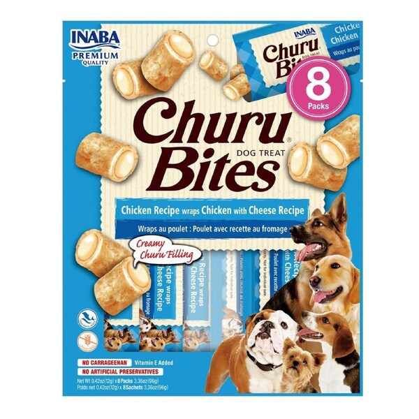 Inaba Churu Bites Dog Treat Chicken w/ Cheese 6 x 96g