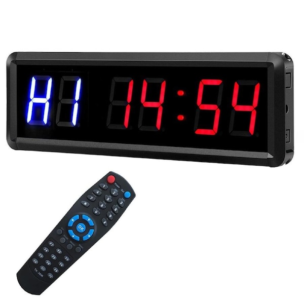 TODO 1.5" Digital Countdown Timer LED Interval Timer Clock Remote crossfit Gym MMA Fitness
