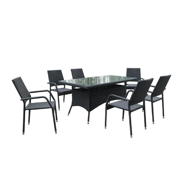 7Pcs Outdoor Dining Set Furniture Chair Table Rattan Wicker Lounge Patio Stylish