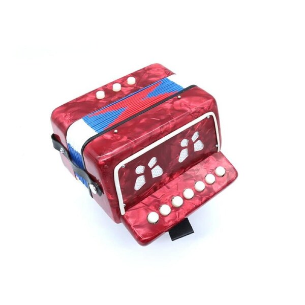 Kids Button Accordion Red Shell Finish Bass Treble MA218-RED