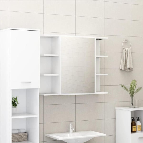 Bathroom Mirror Cabinet White 80x20.5x64 cm Engineered Wood vidaXL