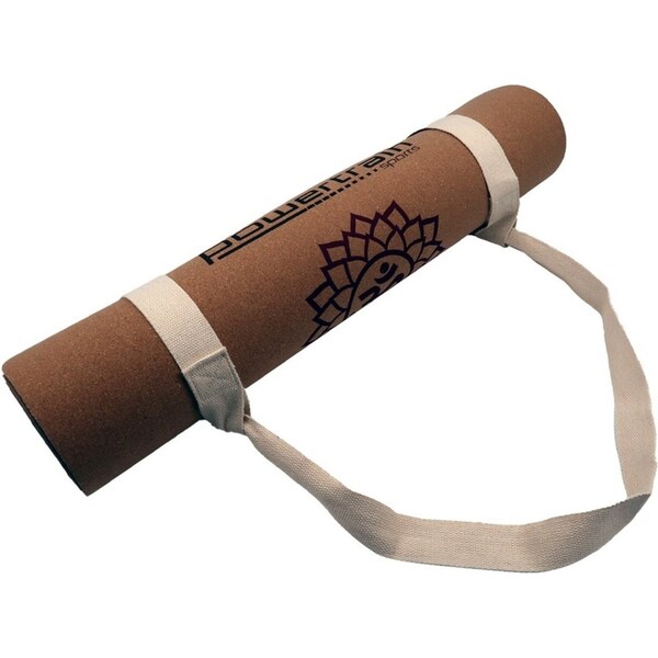 Powertrain Cork Yoga Mat with Carry Straps Home Gym Pilate Chakras
